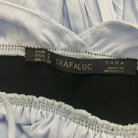 Zara Trafaluc Blue Pleated Midi Dress size Medium - Picture 7 of 7